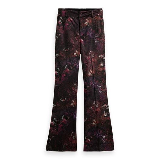 Снимка на SCOTCH&SODA WOMEN'S VELVET HIGH RISE FLARED TROUSERS