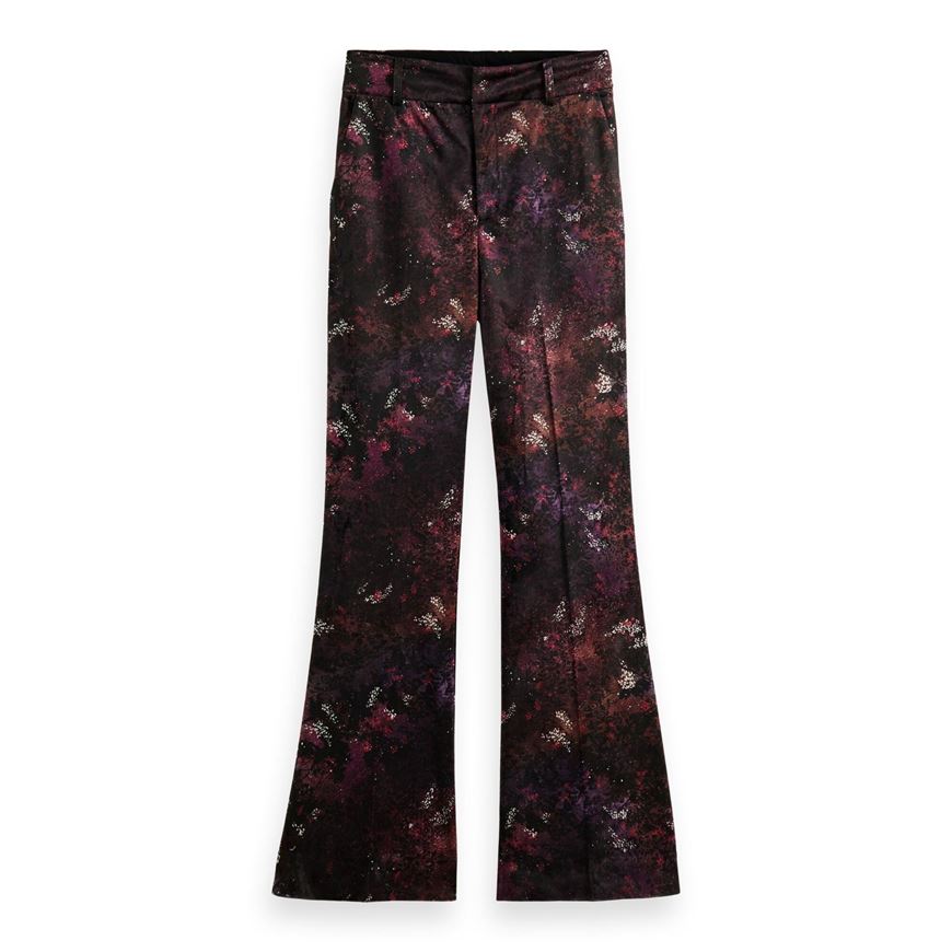 Снимка на SCOTCH&SODA WOMEN'S VELVET HIGH RISE FLARED TROUSERS