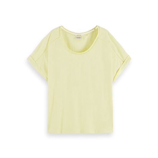 Снимка на SCOTCH&SODA WOMEN'S SCOOP-NECK LADDER TAPE T-SHIRT