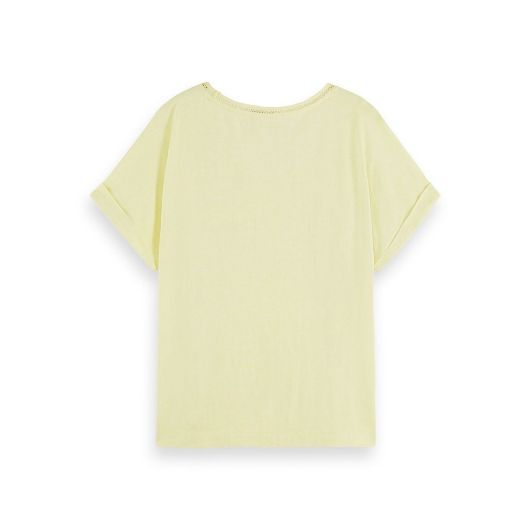 Снимка на SCOTCH&SODA WOMEN'S SCOOP-NECK LADDER TAPE T-SHIRT