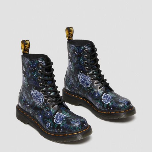 Снимка на DR. MARTENS WOMEN'S 1460 PASCAL MYSTIC FLORAL LEATHER BOOTS