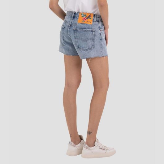 Снимка на REPLAY WOMEN'S ROSE LABEL FRINGED DENIM SHORTS