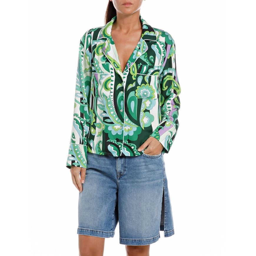 Снимка на REPLAY WOMEN'S VISCOSE CHIFFON SHIRT WITH ALL-OVER PRINT 