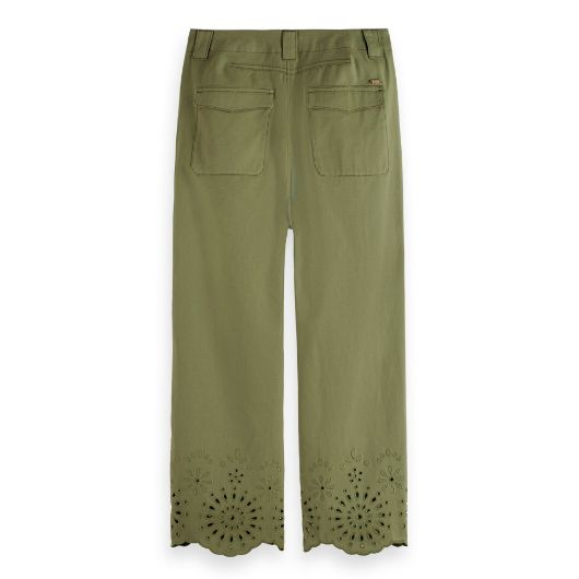 Снимка на SCOTCH&SODA WOMEN'S THE LIV - MID RISE STRAIGHT LEG EMBROIDERED COTTON TROUSERS