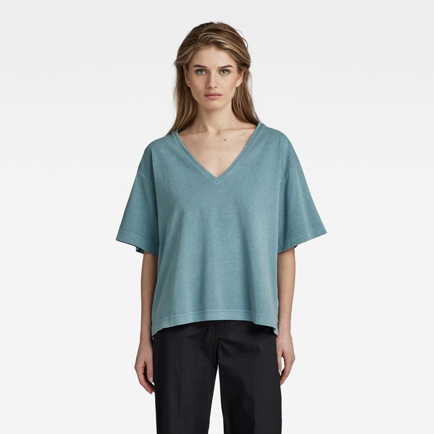 Снимка на G-STAR RAW WOMEN'S OVERDYED DEEP V-NECK LOOSE TOP