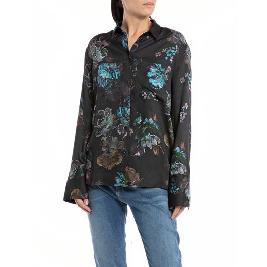 Снимка на REPLAY WOMEN'S COMFORT FIT SHIRT IN VISCOSE SATIN