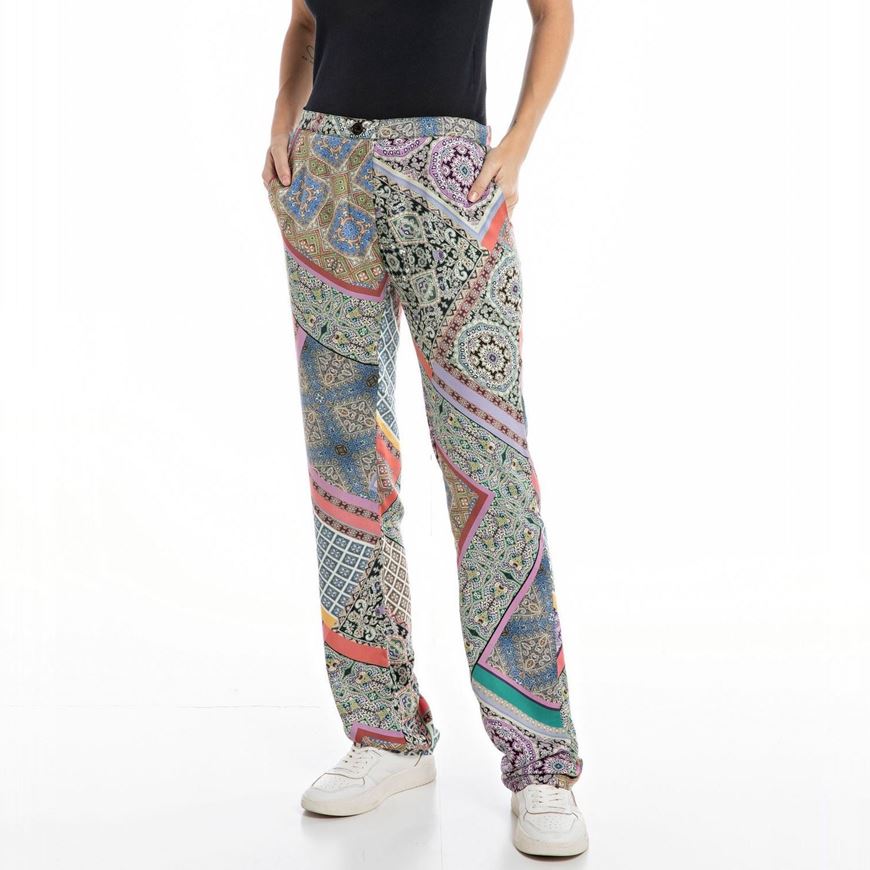 Снимка на REPLAY WOMEN'S VISCOSE TROUSERS IN ALL-OVER PRINT