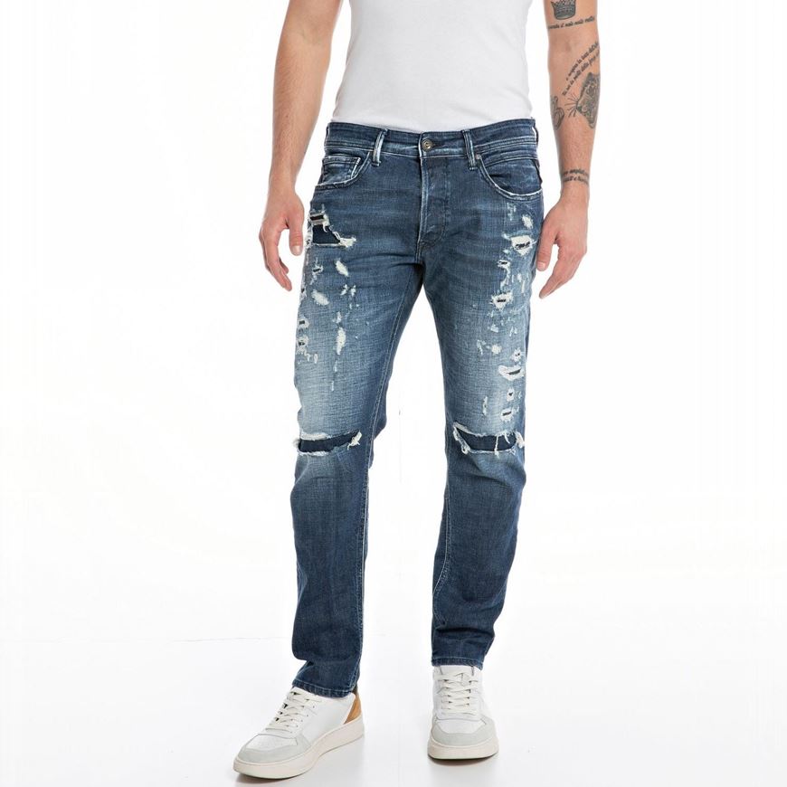 Снимка на REPLAY MEN'S REGULAR FIT WILLBI BROKEN EDGE JEANS