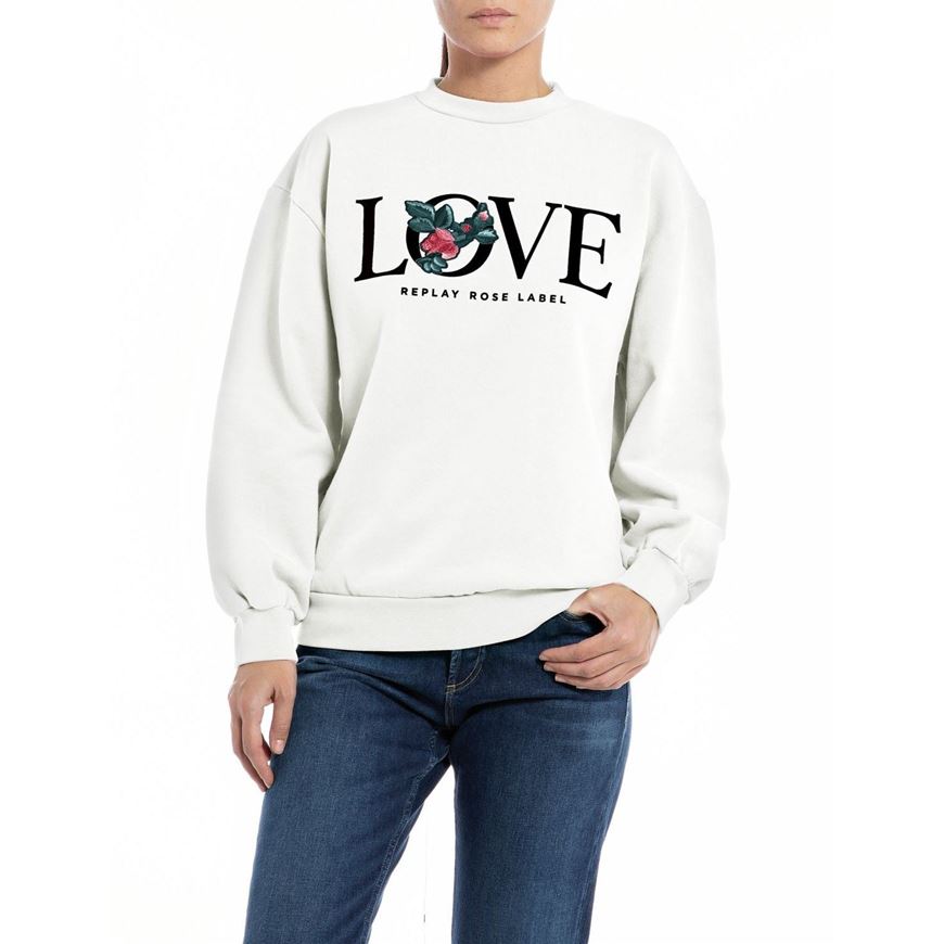 Снимка на REPLAY WOMEN'S OVERSIZED SWEATSHIRT ROSE LABEL