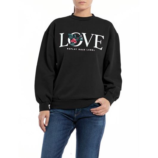 Снимка на REPLAY WOMEN'S OVERSIZED SWEATSHIRT ROSE LABEL