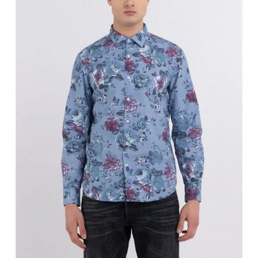 Снимка на REPLAY MEN'S POPLIN SHIRT WITH ALL-OVER FLORAL PRINT