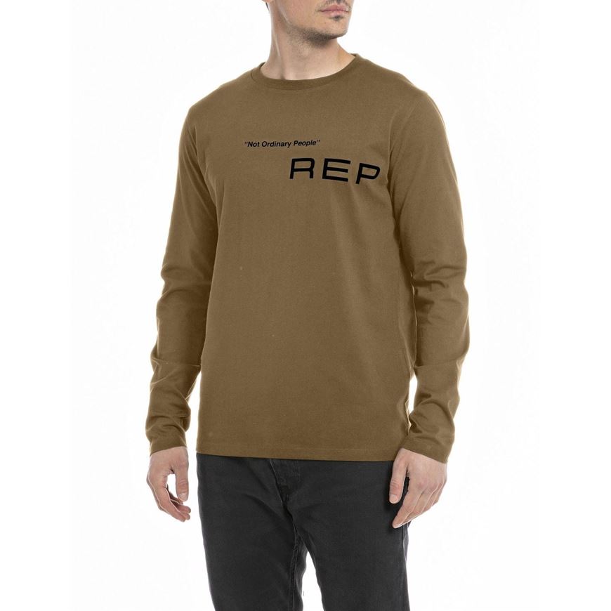 Снимка на REPLAY MEN'S LONG-SLEEVED JERSEY T-SHIRT WITH PRINT