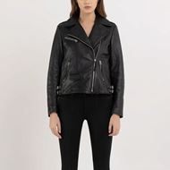 Снимка на REPLAY WOMEN'S SLIM FIT LEATHER JACKET IN CRUST LEATHER