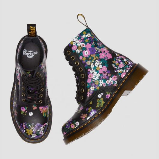 Снимка на DR. MARTENS WOMEN'S 1460 PASCAL FLORAL PRINT BACKHAND LEATHER BOOTS