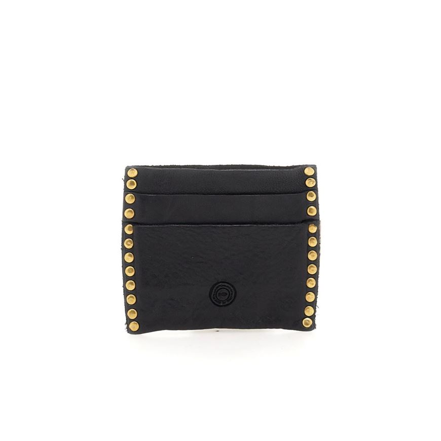 Снимка на CAMPOMAGGI APOLLO CARD HOLDER IN BLACK LEATHER WITH RIVETS