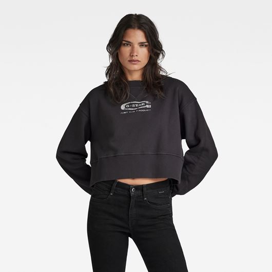 Снимка на G-STAR RAW WOMEN'S VINTAGE CROPPED LOGO LOOSE R SWEATER 