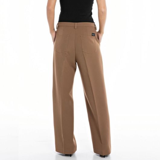 Снимка на REPLAY WOMEN'S SOLID-COLOURED STRAIGHT FIT TROUSERS