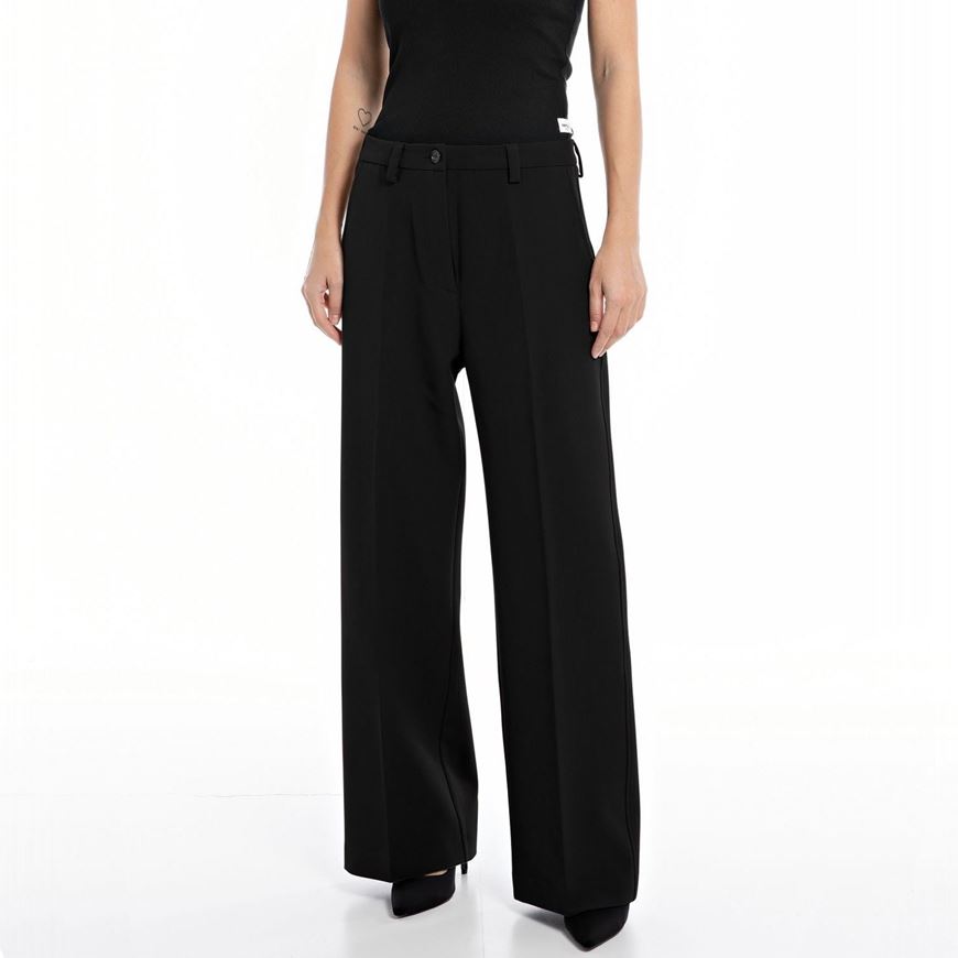 Снимка на REPLAY WOMEN'S SOLID-COLOURED STRAIGHT FIT TROUSERS