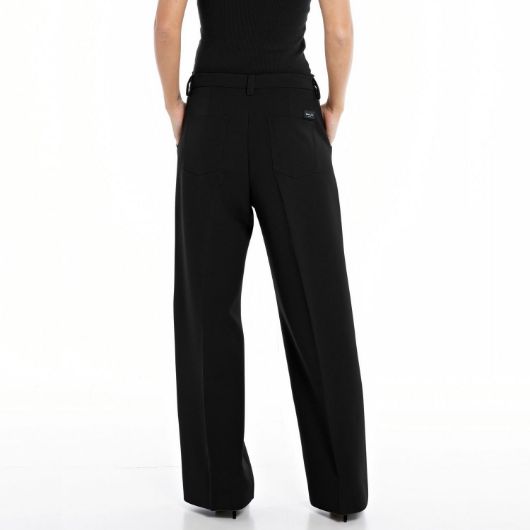 Снимка на REPLAY WOMEN'S SOLID-COLOURED STRAIGHT FIT TROUSERS