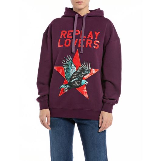 Снимка на REPLAY WOMEN'S OVERSIZED HOODIE WITH PRINT