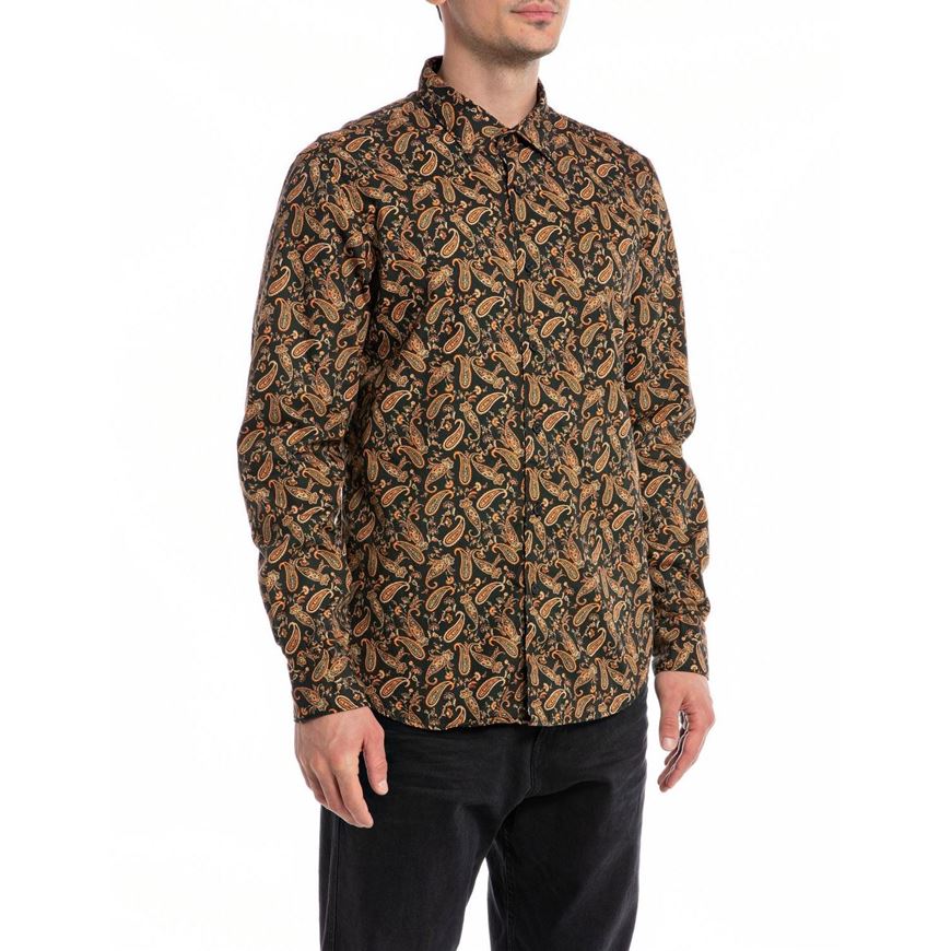 Снимка на REPLAY MEN'S POPLIN SHIRT WITH ALL-OVER PRINT