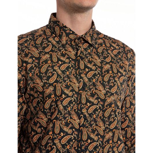 Снимка на REPLAY MEN'S POPLIN SHIRT WITH ALL-OVER PRINT