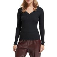 Снимка на SCOTCH&SODA WOMEN'S SKINNY RIB V-NECK PULLOVER