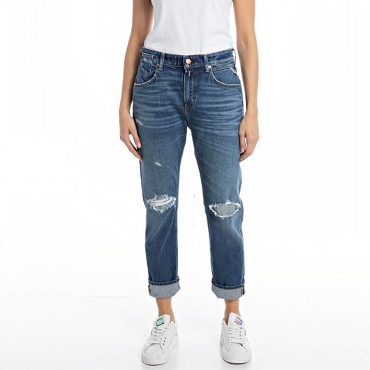 Снимка на REPLAY WOMEN'S BOY FIT MARTY BROKEN EDGE JEANS