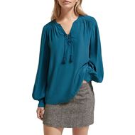 Снимка на SCOTCH&SODA WOMEN'S LACE UP TOP WITH BALLOON SLEEVES