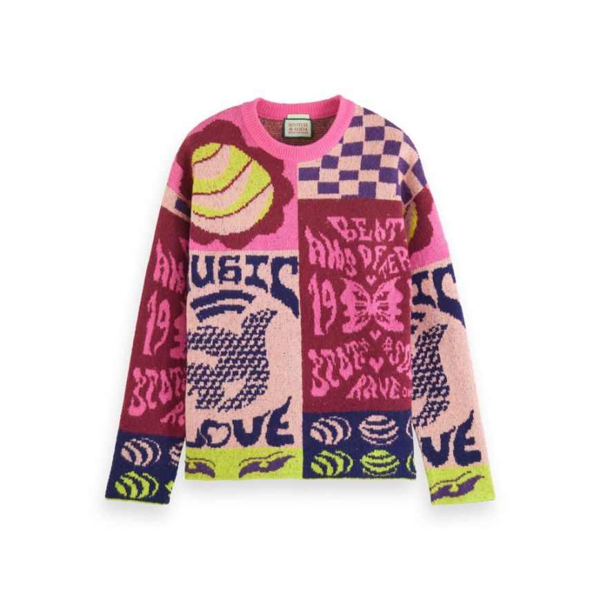 Picture of SCOTCH&SODA MEN'S DROPPED SHOULDER FIT ALL OVER JACQUARD IN ORGANIC COTTON