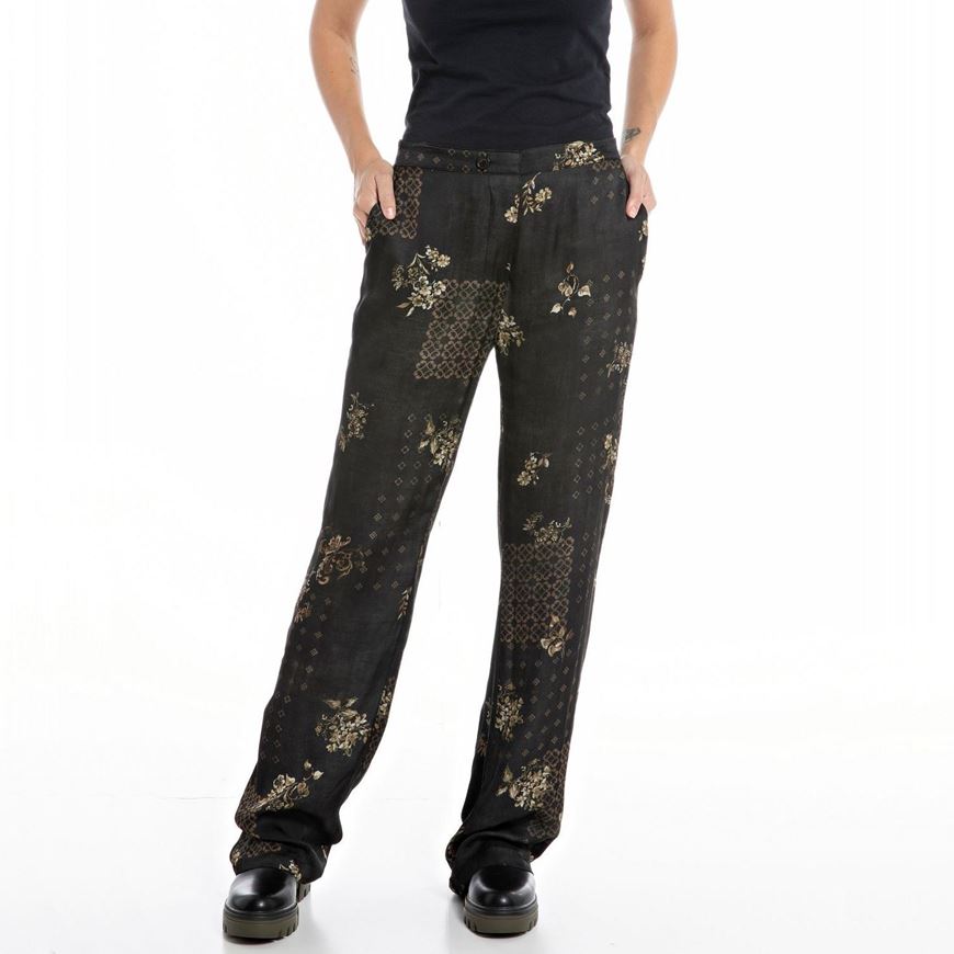 Снимка на REPLAY WOMEN'S VISCOSE TROUSERS IN ALL-OVER PRINT