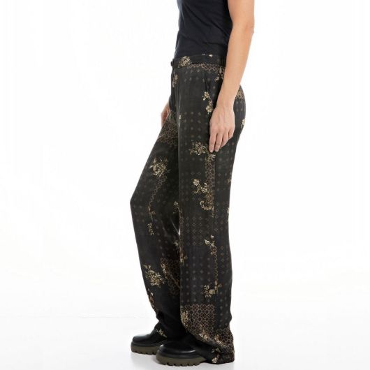 Снимка на REPLAY WOMEN'S VISCOSE TROUSERS IN ALL-OVER PRINT