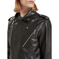 Снимка на SCOTCH&SODA MEN'S PLACEMENT PRINT LEATHER BIKER JACKET