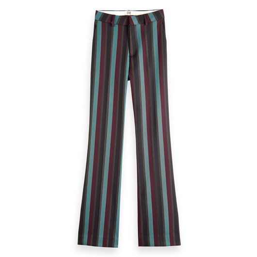 Снимка на SCOTCH&SODA WOMEN'S VIOLET-GLITTER STRIPE HIGH RISE FLARE PANT