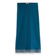 Снимка на SCOTCH&SODA WOMEN'S SATIN HIGH RISE MIDI SKIRT WITH LACE DETAIL