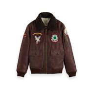 Снимка на SCOTCH&SODA MEN'S LEATHER BOMBER JACKET WITH DETACHABLE TEDDY COLLAR