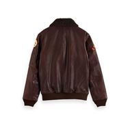 Снимка на SCOTCH&SODA MEN'S LEATHER BOMBER JACKET WITH DETACHABLE TEDDY COLLAR