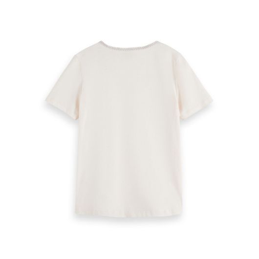 Снимка на SCOTCH&SODA WOMEN'S WOVEN TRIM V-NECK T-SHIRT