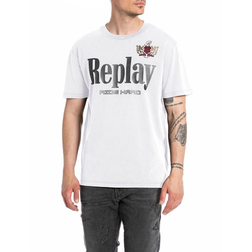 Снимка на REPLAY MEN'S CREWNECK T-SHIRT WITH RIDE HARD PRINT