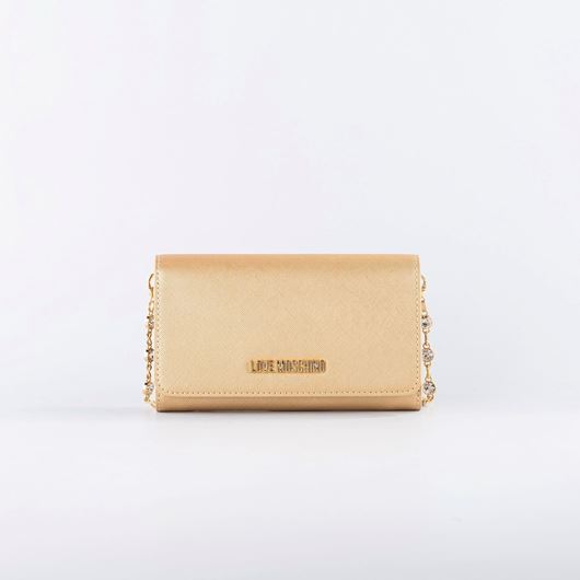 Снимка на LOVE MOSCHINO WOMEN'S LAMINATED SAFFIANO WALLET WITH CHAIN