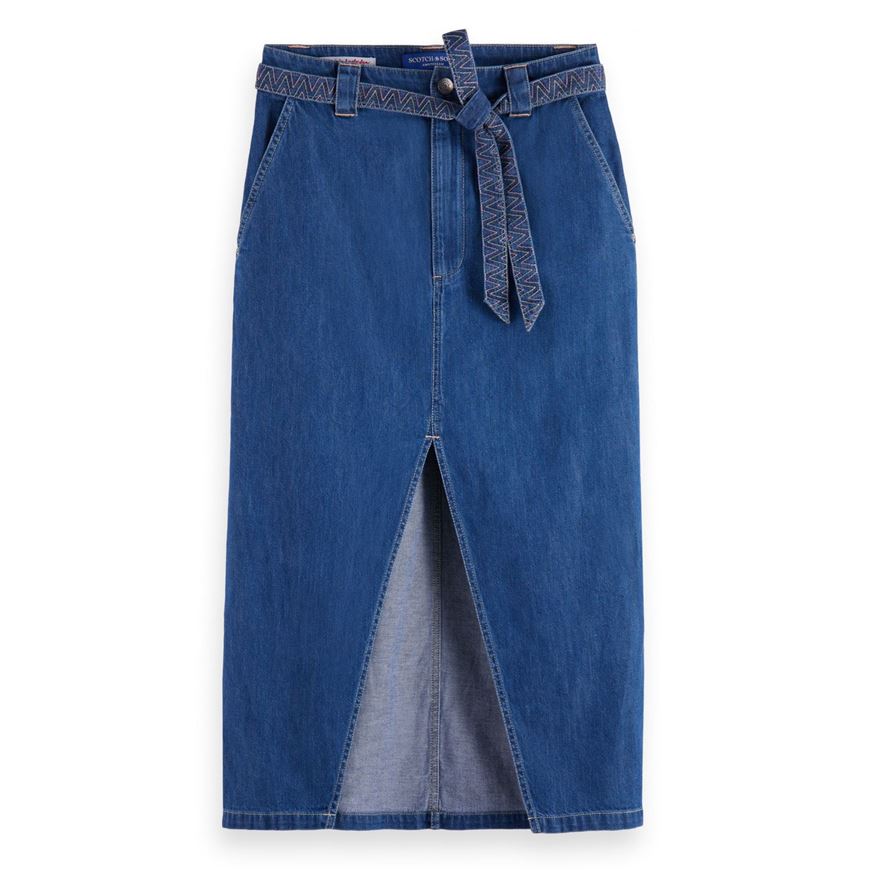 Снимка на SCOTCH&SODA WOMEN'S SUMMERY SKIRT WITH BELT / WASHED INDIGO