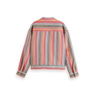 Снимка на SCOTCH&SODA WOMEN'S SHORT TRUCKER JACKET IN MULTICOLOUR STRIPE