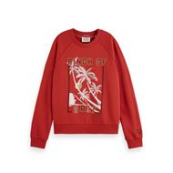 Снимка на SCOTCH&SODA WOMEN'S RELAXED FIT RAGLAN SLEEVED GRAPHIC SWEATSHIRT