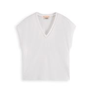 Снимка на SCOTCH&SODA WOMEN'S V-NECK LADDER DETAIL LOOSE FIT T-SHIRT