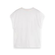 Снимка на SCOTCH&SODA WOMEN'S V-NECK LADDER DETAIL LOOSE FIT T-SHIRT