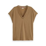 Снимка на SCOTCH&SODA WOMEN'S V-NECK LADDER DETAIL LOOSE FIT T-SHIRT