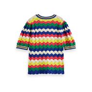 Снимка на SCOTCH&SODA WOMEN'S WAVE STITCH KNITTED SHORT SLEEVE PULLOVER