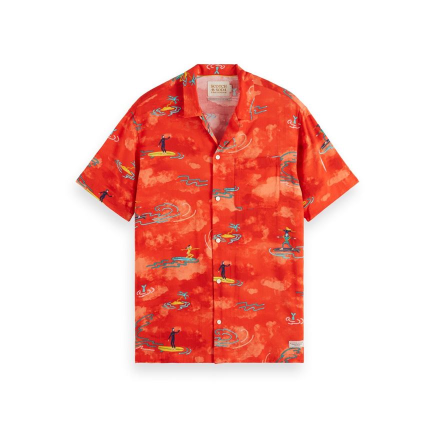 Снимка на SCOTCH&SODA MEN'S ALLOVER PRINTED VISCOSE SHORT SLEEVE SHIRT