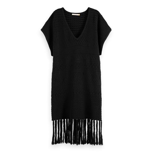 Снимка на SCOTCH&SODA WOMEN'S POINTELLE STITCH KNITTED DRESS WITH FRINGING