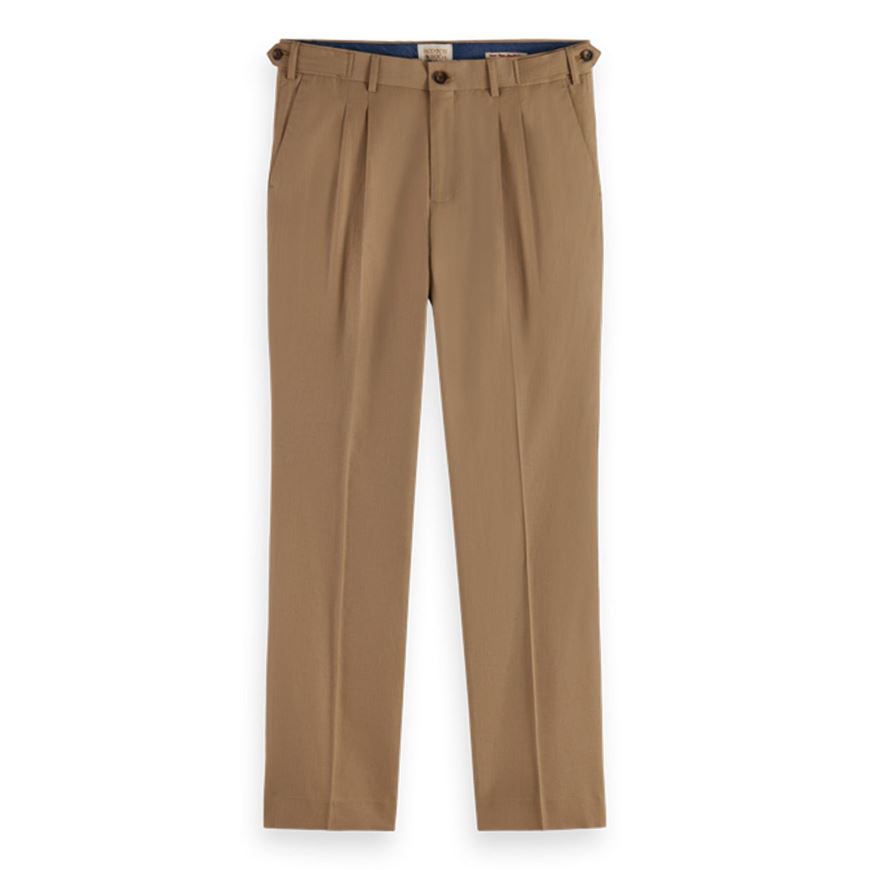 Снимка на SCOTCH&SODA MEN'S STRAIGHT FIT PLEATED COTTON/LINEN TWILL CHINO